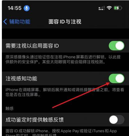 建平苹果14维修网点分享iPhone14注视感知功能有什么用 